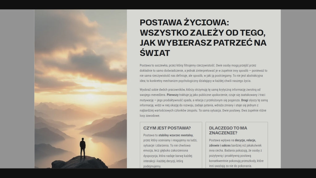 POSTAWA ŻYCIOWA: wszystko zależy od tego, jak wybierasz patrzeć na świat