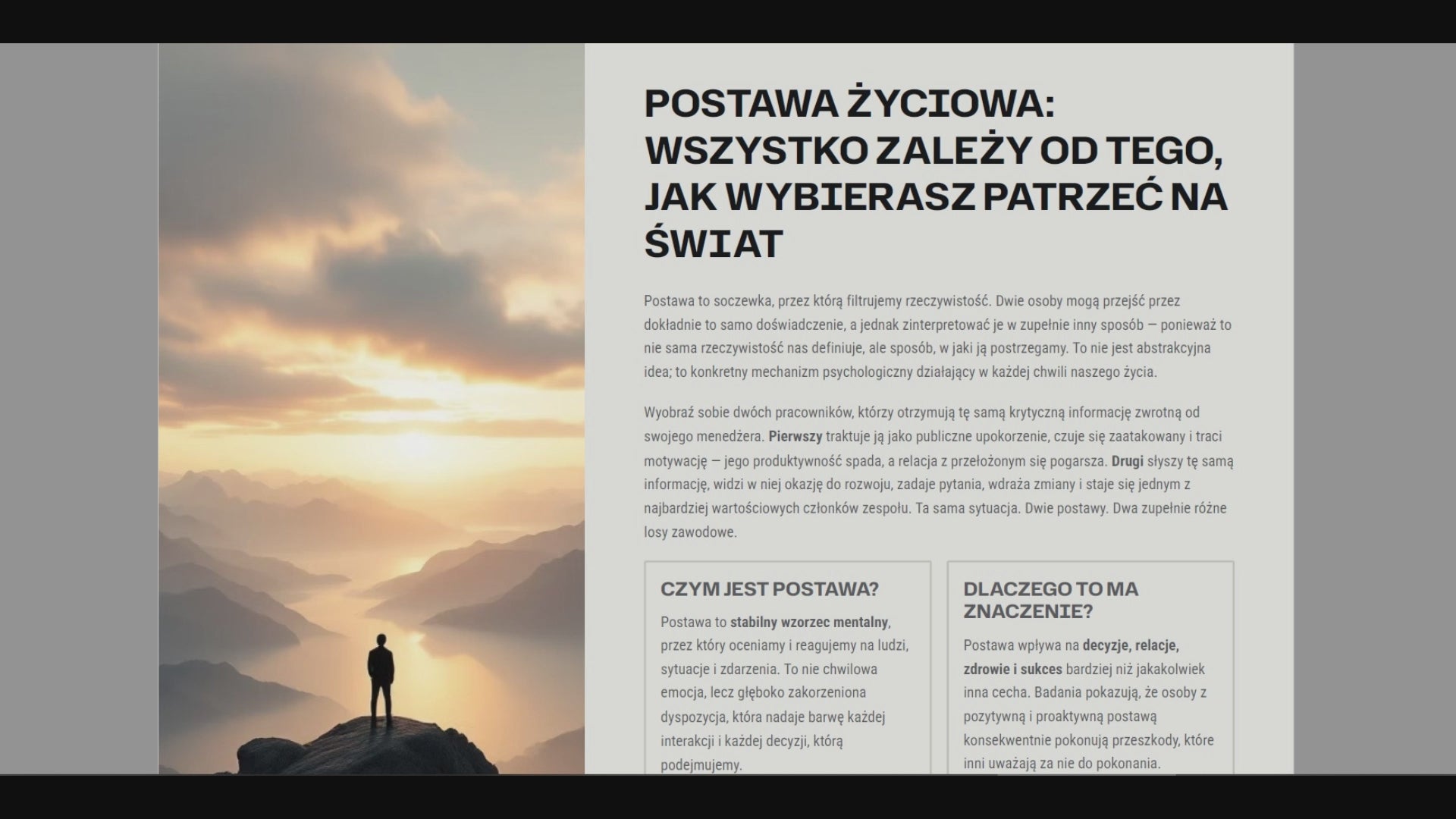 POSTAWA ŻYCIOWA: wszystko zależy od tego, jak wybierasz patrzeć na świat