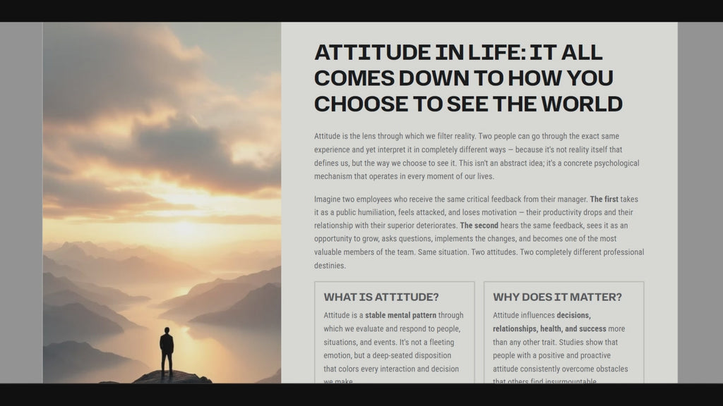ATTITUDE IN LIFE: it all comes down to how you choose to see the world