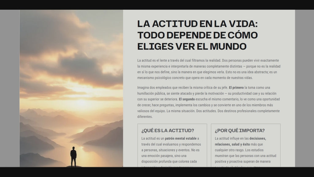 LA ACTITUD EN LA VIDA: todo depende de cómo eliges ver el mundo