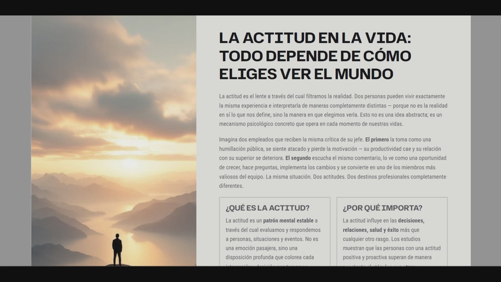 LA ACTITUD EN LA VIDA: todo depende de cómo eliges ver el mundo